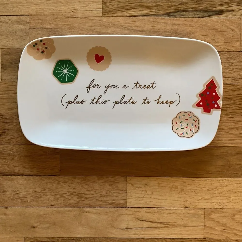 NWT Kate Spade Lenox Cookie Time Giving Plate Christmas Tray